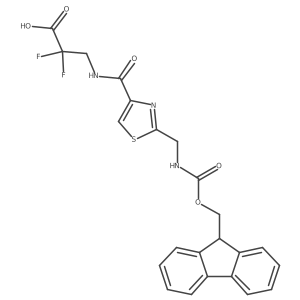 3-({2-[({[(9H-fluoren-9-yl)methoxy]carbonyl}amino)methyl]-1,3-thiazol-4-yl}formamido)-2,2-difluoropropanoic acid Structure