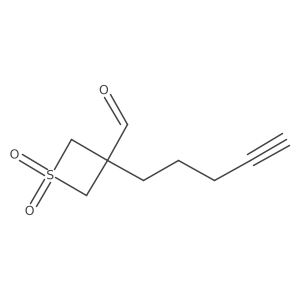 1,1-Dioxo-3-(pent-4-yn-1-yl)-1lambda6-thietane-3-carbaldehyde结构式