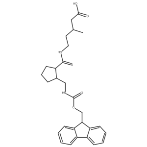 5-({2-[({[(9H-fluoren-9-yl)methoxy]carbonyl}amino)methyl]cyclopentyl}formamido)-3-methylpentanoic acid Structure
