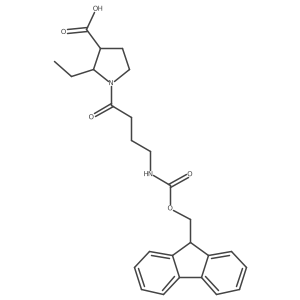 2-ethyl-1-[4-({[(9H-fluoren-9-yl)methoxy]carbonyl}amino)butanoyl]pyrrolidine-3-carboxylic acid Structure