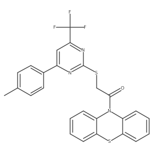 Ethanone, 2-[[4-(4-methylphenyl)-6-(trifluoromethyl)-2-pyrimidinyl]thio]-1-(10H-phenothiazin-10-yl)- Structure