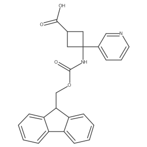 3-({[(9H-fluoren-9-yl)methoxy]carbonyl}amino)-3-(pyridin-3-yl)cyclobutane-1-carboxylic acid结构式