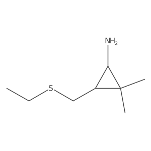 rac-(1R,3S)-3-[(ethylsulfanyl)methyl]-2,2-dimethylcyclopropan-1-amine结构式