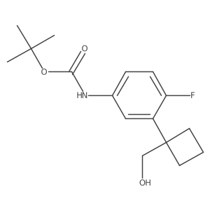 tert-butyl N-{4-fluoro-3-[1-(hydroxymethyl)cyclobutyl]phenyl}carbamate Structure