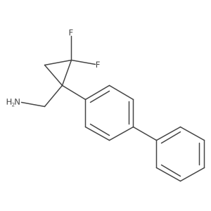 [2,2-Difluoro-1-(4-phenylphenyl)cyclopropyl]methanamine结构式