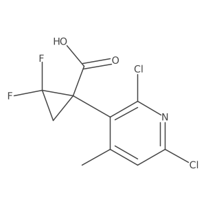1-(2,6-Dichloro-4-methylpyridin-3-yl)-2,2-difluorocyclopropane-1-carboxylic acid Structure