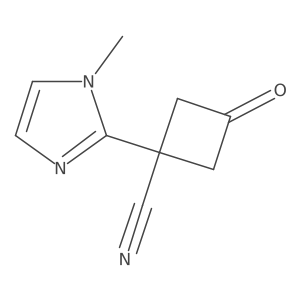 1-(1-methyl-1H-imidazol-2-yl)-3-oxocyclobutane-1-carbonitrile结构式