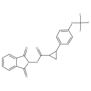 rac-1,3-dioxo-2,3-dihydro-1H-isoindol-2-yl (1R,2R)-2-[4-(trifluoromethoxy)phenyl]cyclopropane-1-carboxylate Structure