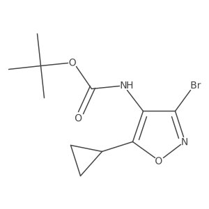 Tert-butyl N-(3-bromo-5-cyclopropyl-1,2-oxazol-4-yl)carbamate结构式