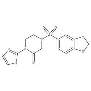 4-((2,3-Dihydrobenzofuran-5-yl)sulfonyl)-1-(thiazol-2-yl)piperazin-2-one结构式