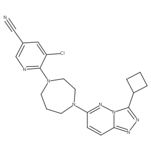 5-Chloro-6-(4-{3-cyclobutyl-[1,2,4]triazolo[4,3-b]pyridazin-6-yl}-1,4-diazepan-1-yl)pyridine-3-carbonitrile结构式