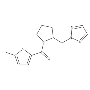 (2-((2H-1,2,3-triazol-2-yl)methyl)pyrrolidin-1-yl)(5-chlorothiophen-2-yl)methanone结构式