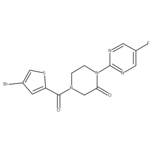 4-(4-Bromothiophene-2-carbonyl)-1-(5-fluoropyrimidin-2-yl)piperazin-2-one Structure