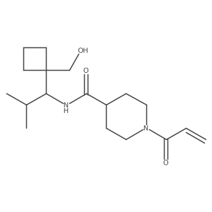 N-[1-[1-(Hydroxymethyl)cyclobutyl]-2-methylpropyl]-1-prop-2-enoylpiperidine-4-carboxamide结构式