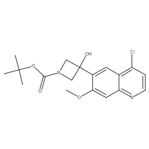 Tert-butyl 3-(4-chloro-7-methoxyquinolin-6-yl)-3-hydroxyazetidine-1-carboxylate Structure