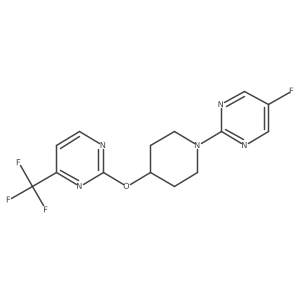 5-Fluoro-2-(4-{[4-(trifluoromethyl)pyrimidin-2-yl]oxy}piperidin-1-yl)pyrimidine Structure