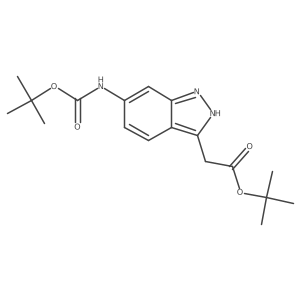 (6-tert-Butoxycarbonylamino-1H-indazol-3-yl)-acetic acid tert-butyl ester结构式