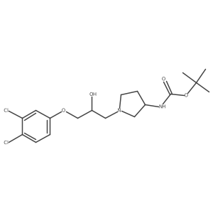 tert-butyl N-{1-[3-(3,4-dichlorophenoxy)-2-hydroxypropyl]pyrrolidin-3-yl}carbamate结构式