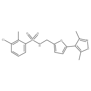 3-Chloro-N-[[5-(3,5-dimethyl-1,2-oxazol-4-yl)furan-2-yl]methyl]-2-methylbenzenesulfonamide Structure