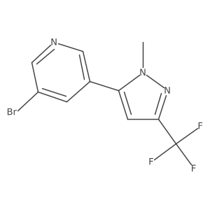 3-Bromo-5-(1-methyl-3-(trifluoromethyl)-1H-pyrazol-5-yl)pyridine结构式