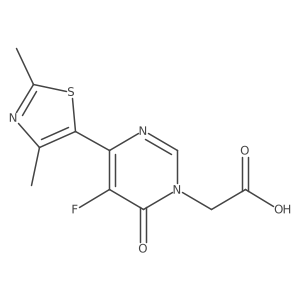 2-[4-(2,4-Dimethyl-1,3-thiazol-5-yl)-5-fluoro-6-oxo-1,6-dihydropyrimidin-1-yl]acetic acid Structure