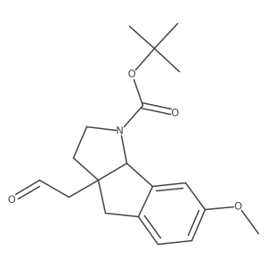 tert-butyl (3aR,8bS)-7-methoxy-3a-(2-oxoethyl)-2H,3H,4H,8bH-indeno[1,2-b]pyrrole-1-carboxylate Structure