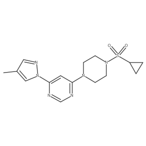 4-[4-(cyclopropanesulfonyl)piperazin-1-yl]-6-(4-methyl-1H-pyrazol-1-yl)pyrimidine Structure