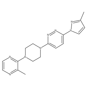 3-(3-methyl-1H-pyrazol-1-yl)-6-[4-(3-methylpyrazin-2-yl)piperazin-1-yl]pyridazine Structure