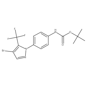 tert-butyl N-{4-[4-bromo-5-(trifluoromethyl)-1H-pyrazol-1-yl]phenyl}carbamate Structure