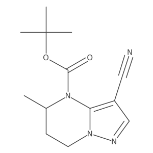 tert-butyl 3-cyano-5-methyl-4H,5H,6H,7H-pyrazolo[1,5-a]pyrimidine-4-carboxylate结构式