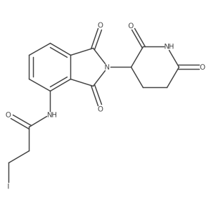 N-[2-(2,6-dioxo-3-piperidyl)-1,3-dioxo-isoindolin-4-yl]-3-iodo-propanamide结构式