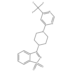 3-{4-[6-(Trifluoromethyl)pyrimidin-4-yl]piperazin-1-yl}-1lambda6,2-benzothiazole-1,1-dione结构式
