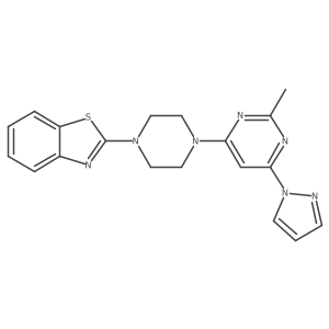 2-{4-[2-methyl-6-(1H-pyrazol-1-yl)pyrimidin-4-yl]piperazin-1-yl}-1,3-benzothiazole Structure