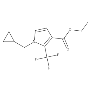 ethyl 1-(cyclopropylmethyl)-2-(trifluoromethyl)-1H-pyrrole-3-carboxylate结构式
