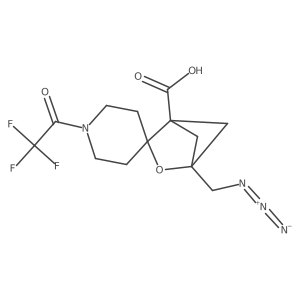 4-(Azidomethyl)-1'-(2,2,2-trifluoroacetyl)-3-oxaspiro[bicyclo[2.1.1]hexane-2,4'-piperidine]-1-carboxylic acid Structure