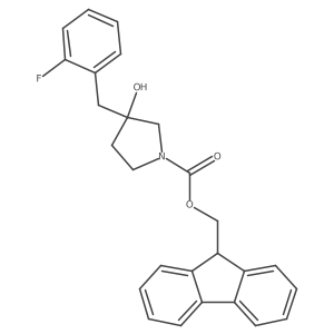 (9H-fluoren-9-yl)methyl 3-[(2-fluorophenyl)methyl]-3-hydroxypyrrolidine-1-carboxylate结构式