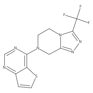 7-{thieno[3,2-d]pyrimidin-4-yl}-3-(trifluoromethyl)-5H,6H,7H,8H-[1,2,4]triazolo[4,3-a]pyrazine结构式