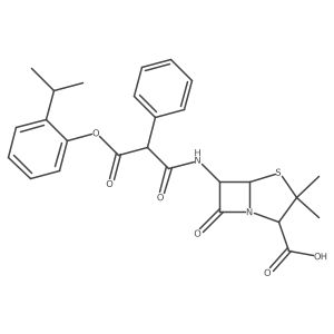 6-(2-Phenyl-2-(2-isopropylphenoxycarbonyl))acetamidopenicillanic acid结构式