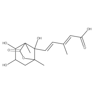 (2Z,4E)-5-[(1R,3R,4R,5S,8S)-1,5-Dimethyl-3,4,8-trihydroxy-6-oxo-7-oxabicyclo[3.2.1]octane-8-yl]-3-methyl-2,4-pentadienoic acid结构式
