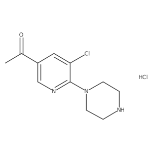 1-(5-Chloro-6-(piperazin-1-yl)pyridin-3-yl)ethanone hydrochloride Structure