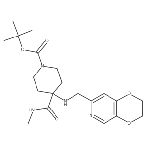1,1-Dimethylethyl 4-[(2,3-dihydro[1,4]dioxino[2,3-c]pyridin-7-ylmethyl)amino]-4-[(methylamino)carbonyl]-1-piperidinecarboxylate结构式