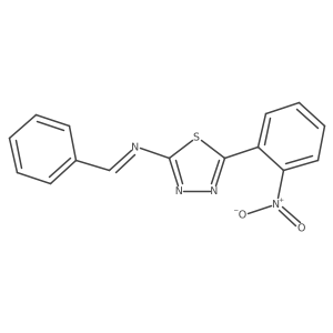 5-(2-Nitrophenyl)-N-(phenylmethylene)-1,3,4-thiadiazol-2-amine结构式