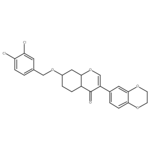 7-[(3,4-Dichlorophenyl)methoxy]-3-(2,3-dihydro-1,4-benzodioxin-6-yl)-4a,5,6,7,8,8a-hexahydrochromen-4-one Structure