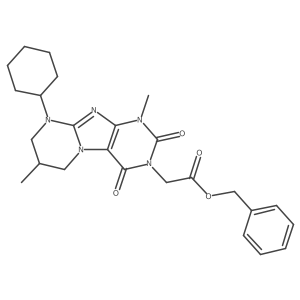 benzyl 2-(9-cyclohexyl-1,7-dimethyl-2,4-dioxo-1,2,6,7,8,9-hexahydropyrimido[2,1-f]purin-3(4H)-yl)acetate结构式