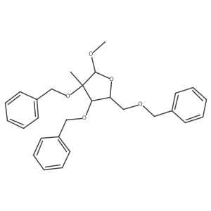 Methyl 2-C-methyl-2,3,5-tris-O-(phenylmethyl)-I+/--D-ribofuranoside Structure
