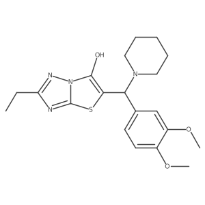 5-((3,4-Dimethoxyphenyl)(piperidin-1-yl)methyl)-2-ethylthiazolo[3,2-b][1,2,4]triazol-6-ol结构式
