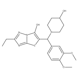 5-((3,4-Dimethoxyphenyl)(4-hydroxypiperidin-1-yl)methyl)-2-ethylthiazolo[3,2-b][1,2,4]triazol-6-ol Structure