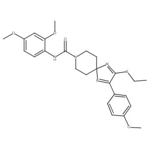 N-(2,4-dimethoxyphenyl)-2-(ethylthio)-3-(4-methoxyphenyl)-1,4,8-triazaspiro[4.5]deca-1,3-diene-8-carboxamide结构式