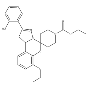 Ethyl 7-ethoxy-2-(2-hydroxyphenyl)-1,10b-dihydrospiro[benzo[e]pyrazolo[1,5-c][1,3]oxazine-5,4'-piperidine]-1'-carboxylate Structure