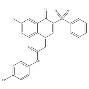 N-(4-chlorophenyl)-2-(6-methyl-4-oxo-3-(phenylsulfonyl)quinolin-1(4H)-yl)acetamide结构式